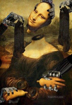 Fantasía popular Painting - Mona Lisa Robots Fantasía
